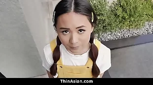 cute little asian teen fucked at the end of one's tether will not hear of neighbor hang on
